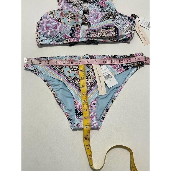 Nanette Lepore Hannah High Neck Marrakesh Megerie Bikini Set Swim Pink Size 8 - Picture 8 of 16